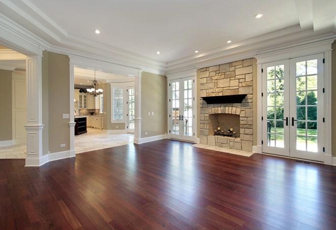 parquet hardwood flooring in a herringbone pattern